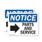 Signmission Parts And Service (Right Arrow) Sign With Symbol, 5 in W x Rectangle, Vinyl Decal OS-2PACK-NS-D-35-L-17136 - alternate 1